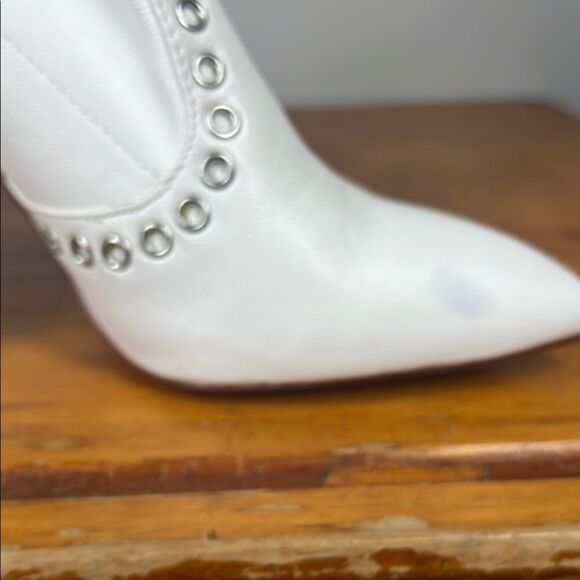 Wild Diva Elegant White Studded Women's Boots - Picture 9 of 9